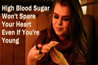 Woman eating a pizza