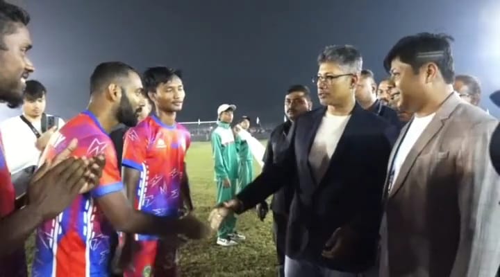 Minister Piyush Hazarika enjoyed the Tochen Bora Memorial Football Tournament