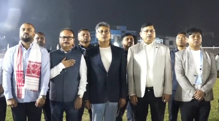 Minister Piyush Hazarika enjoyed the Tochen Bora Memorial Football Tournament