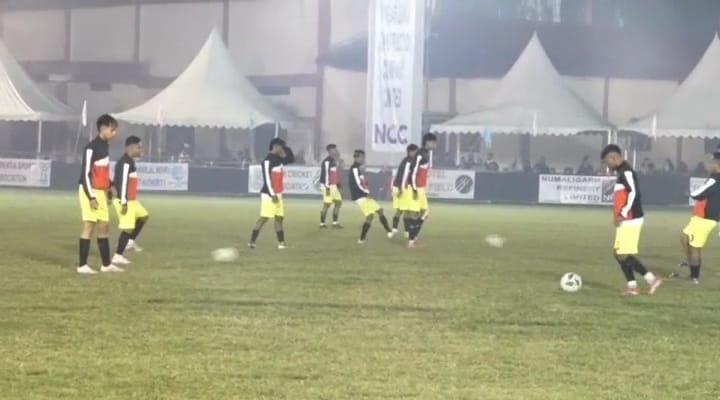 Minister Piyush Hazarika enjoyed the Tochen Bora Memorial Football Tournament