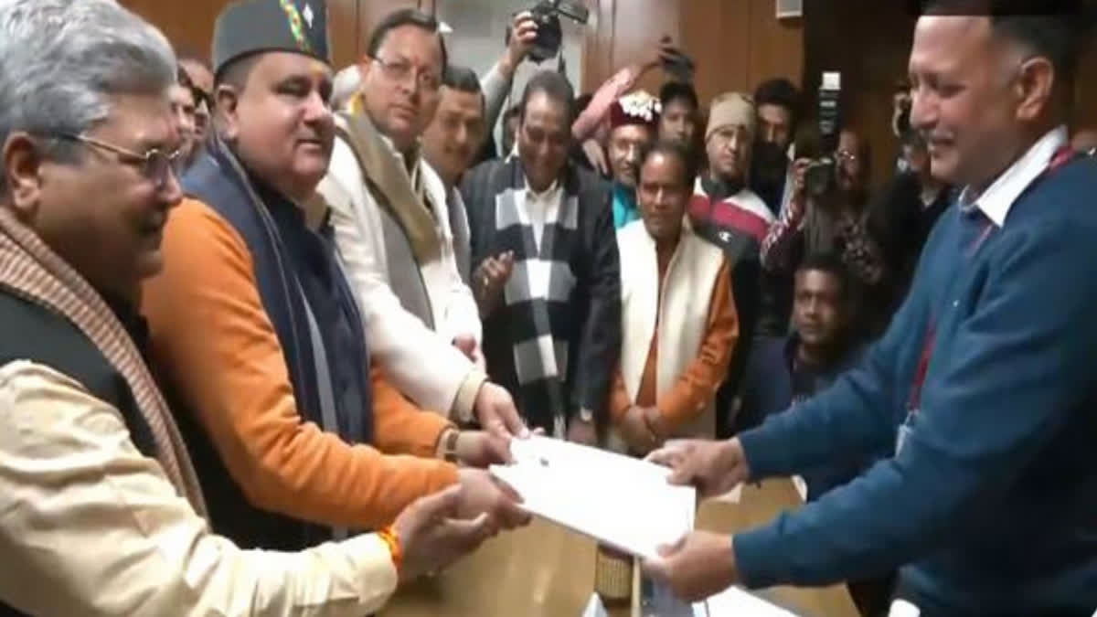 Uttarakhand BJP Chief Mahendra Bhatt Files Nomination for Rajya Sabha Uttarakhand BJP Chief Mahendra Bhatt Files Nomination for Rajya Sabha