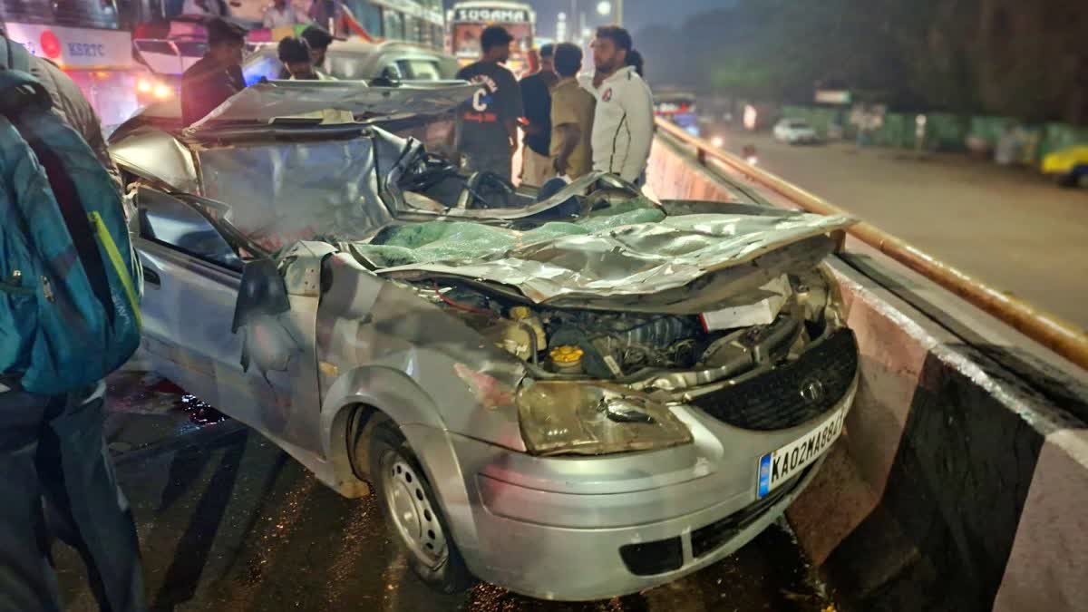 ನೆಲಮಂಗಲ: ಡಿವೈಡರ್ ದಾಟಿ KSRTC ಬಸ್​ಗೆ ಕಾರು ಡಿಕ್ಕಿ; ಐವರು ಯುವಕರು ಸಾವು...!!!