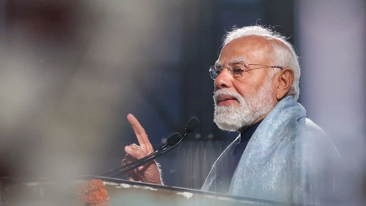 Prime Minister Narendra Modi addresses the inaugural programme of the 'Seva Teerth', the new building of the Prime Minister's Office, and two more Kartavya Bhawans, in New Delhi.