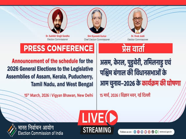 Watch LIVE: EC Announces Schedule For 2026 Assembly Elections