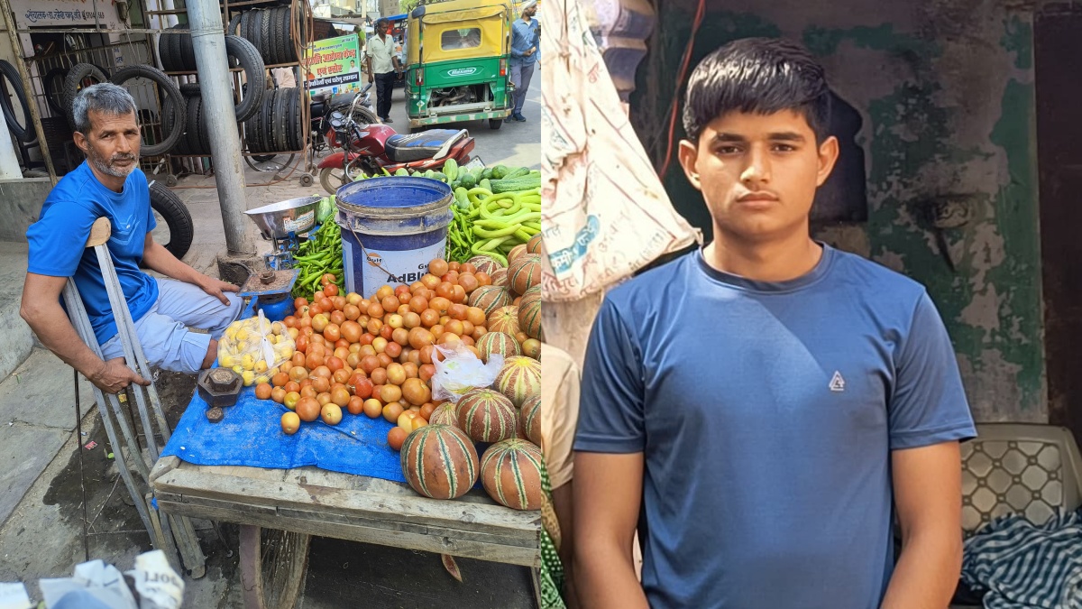 Sohit Father sells vegetables on hand cart
