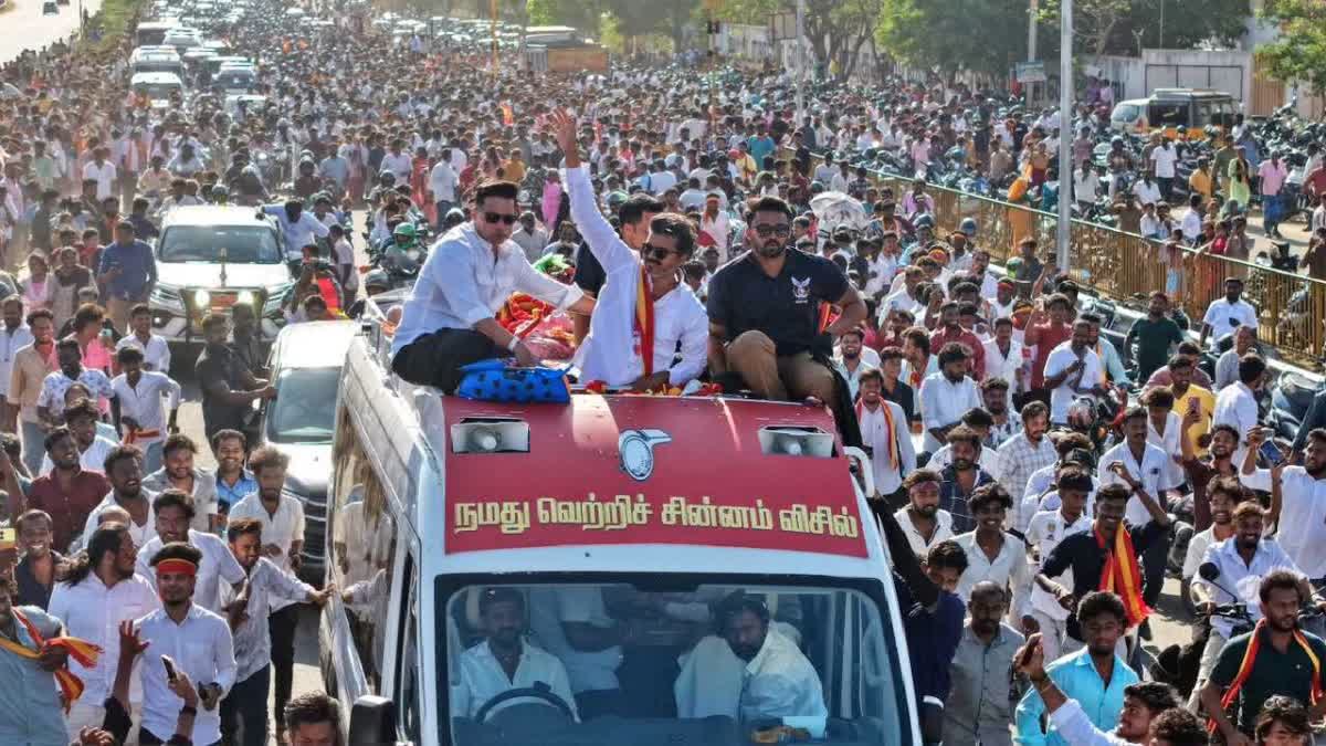 VIjay Promises Old Pension Scheme Reinstatement and Rs 15000 crore MSME Fund At Tiruppur Rally