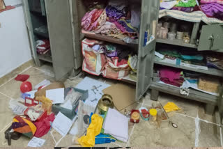 Belongings scattered inside the house following a theft.