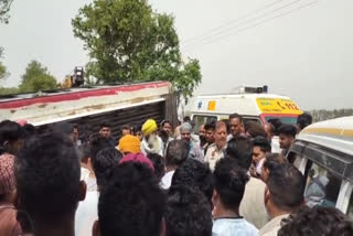 Two women and a Home Guard were killed after a bus in which they were travelling veered off the road and overturned at a farm in Haryana's Fatehabad. As many as 12 other passengers were injured in the mishap and are being treated at Civil Hospital in Tohana
