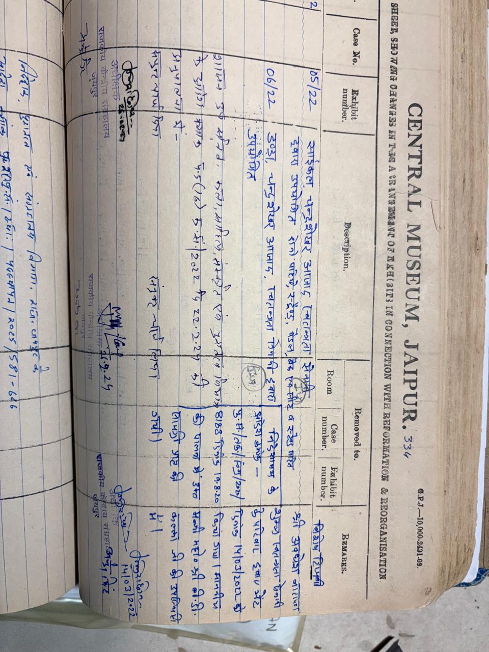 2022 में लाठी और साइकिल अल्बर्ट हॉल में जमा कर दी थी