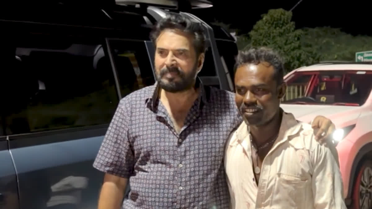 நடிகர் மம்மூட்டியுடன் ரசிகர் பாண்டியன்