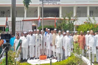 Flag hoisting at Sadakat Ashram