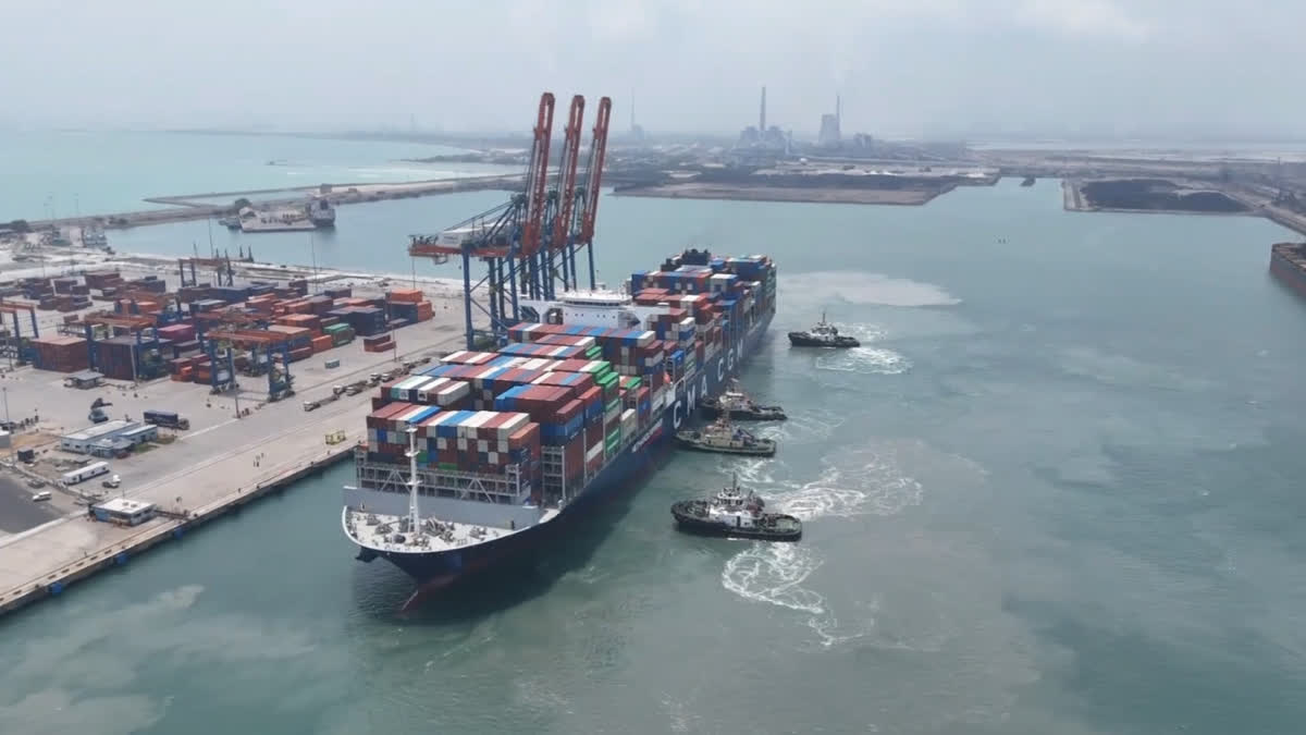 first time over 335 Metre long Container Ship successfully berthed at At Thoothukudi VOC Port
