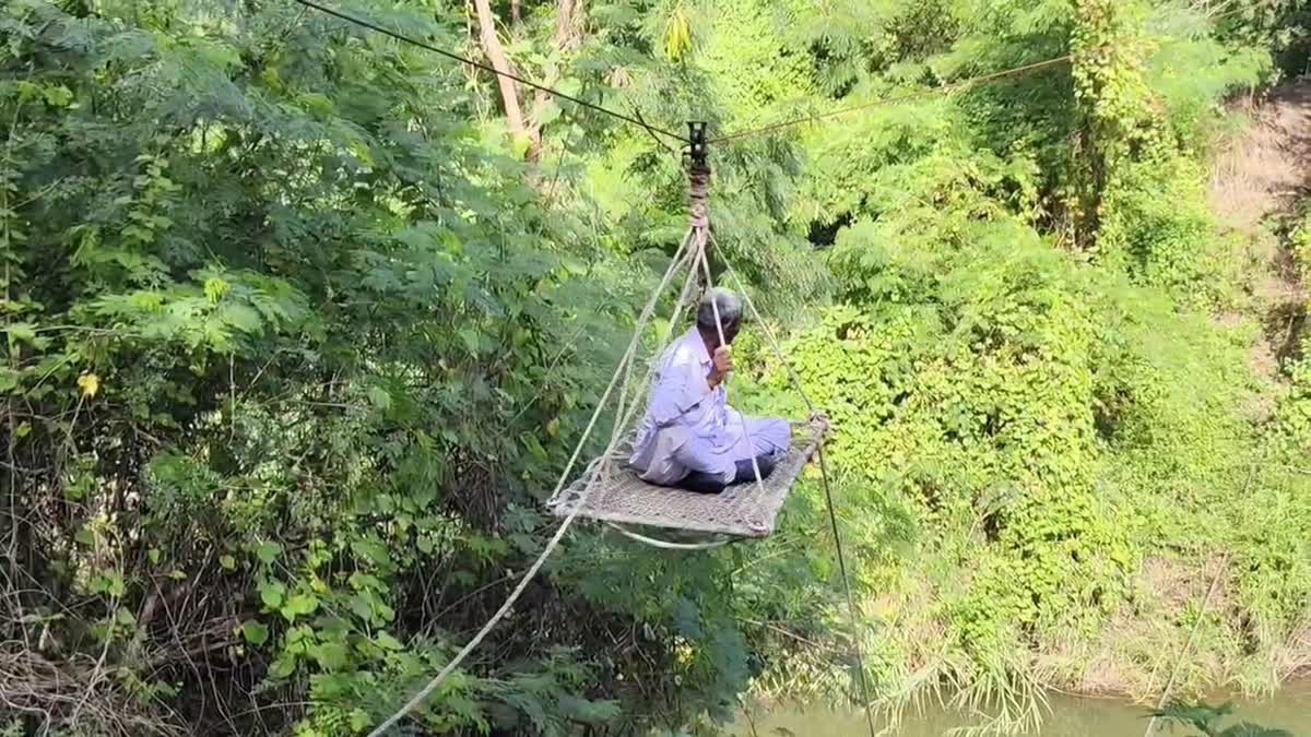 Gujarat Farmers Risk Lives With Makeshift Lift To Reach Fields