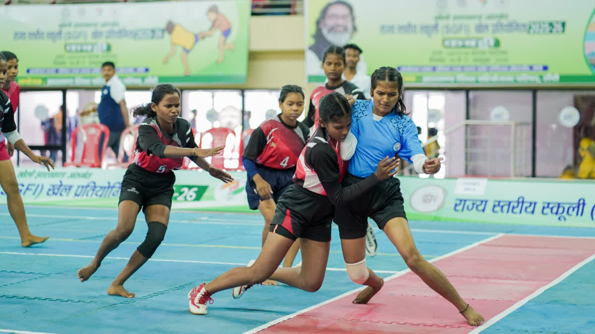राज्य स्तरीय स्कूली कबड्डी प्रतियोगिता का भव्य आगाज, खिलाड़ी दिखा रहे दम Grand inauguration of state level school kabaddi competition in Ranchi