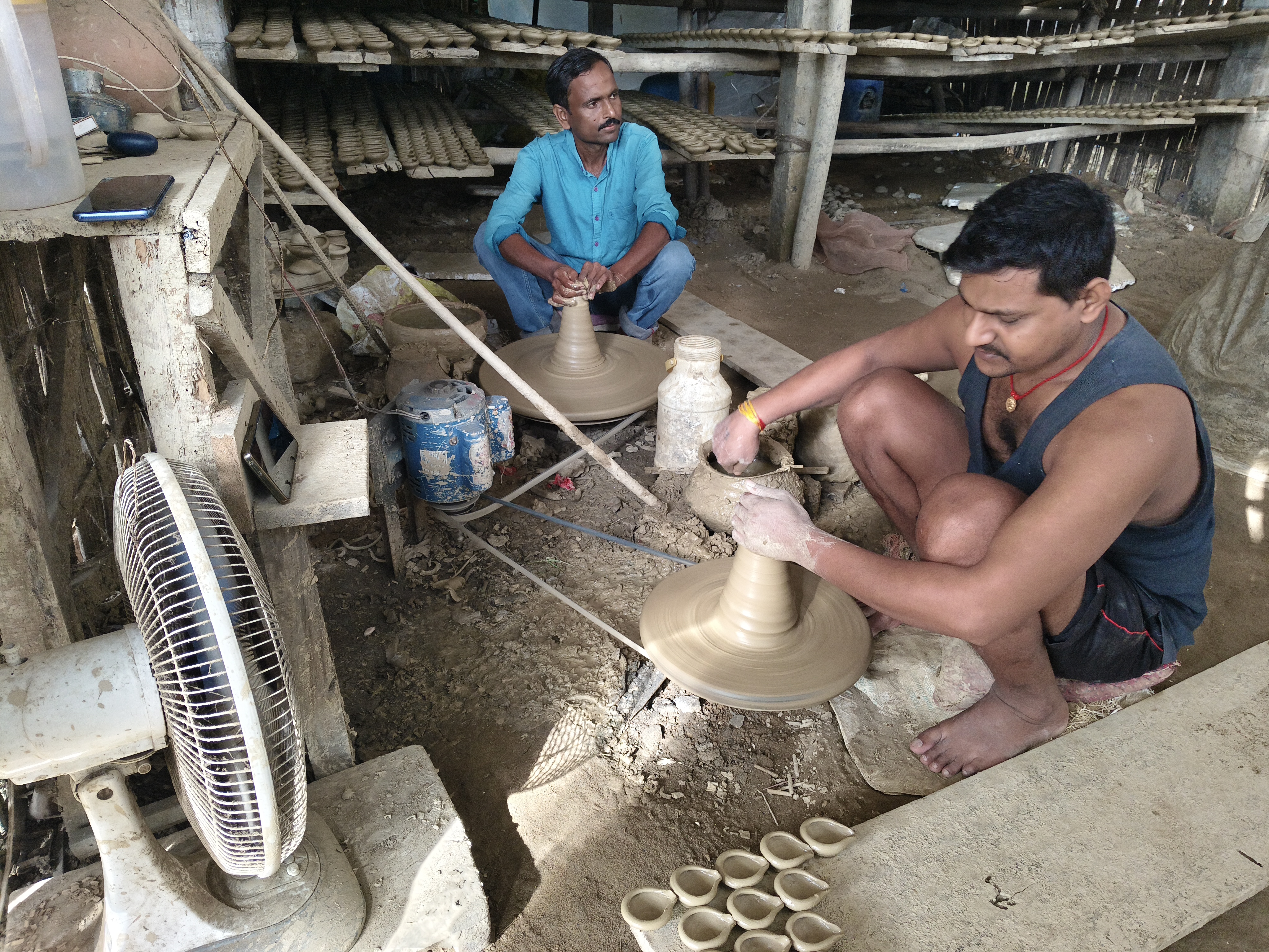 Potters are busy for Diwali and Kati Bihu at Moran, Dibrugarh