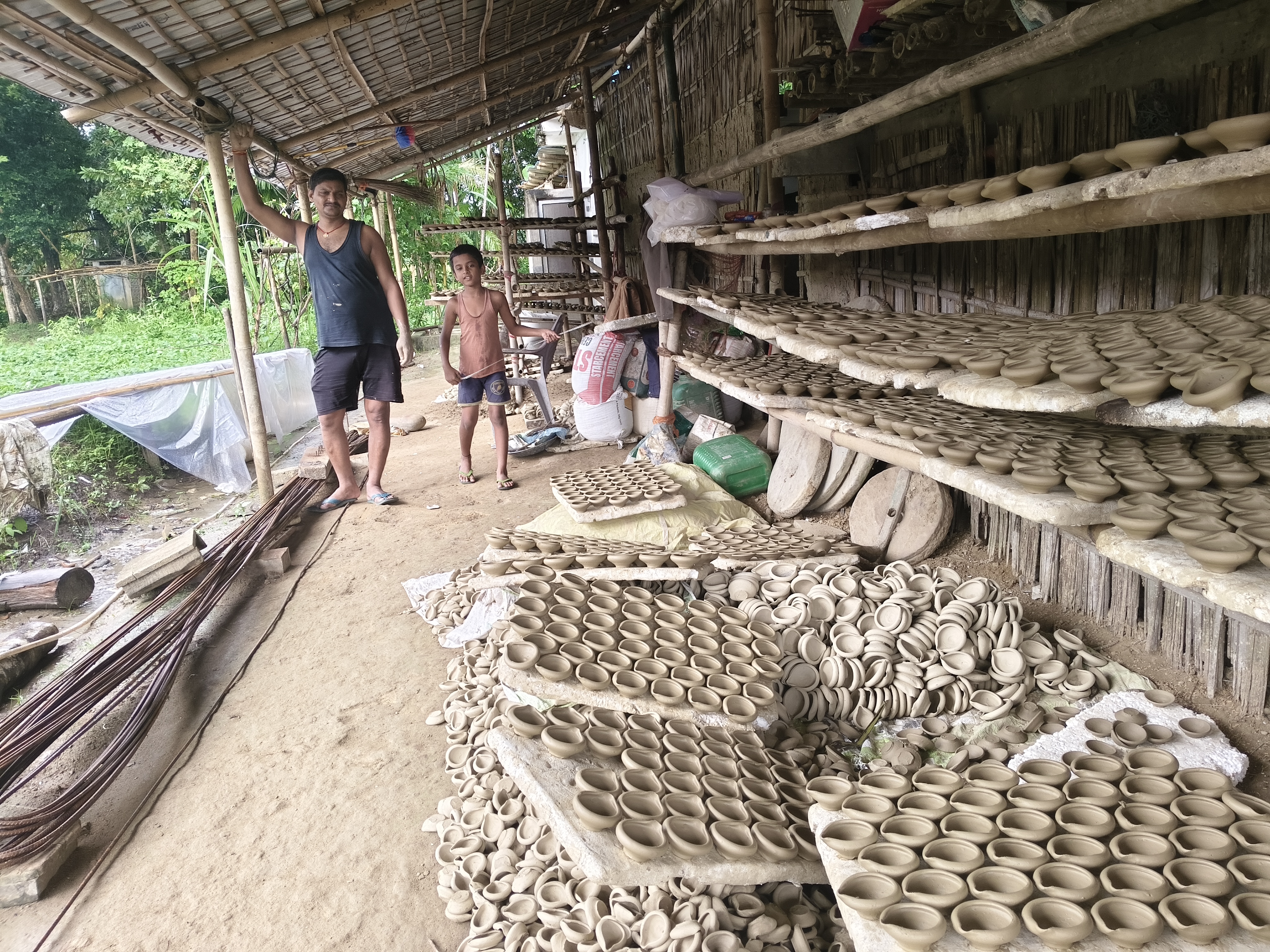 Potters are busy for Diwali and Kati Bihu at Moran, Dibrugarh