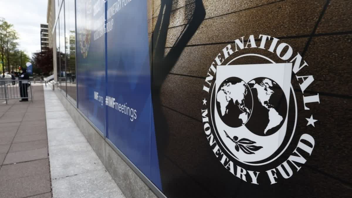 Photo taken on April 19, 2022 shows the IMF headquarters in Washington, D.C., the United States