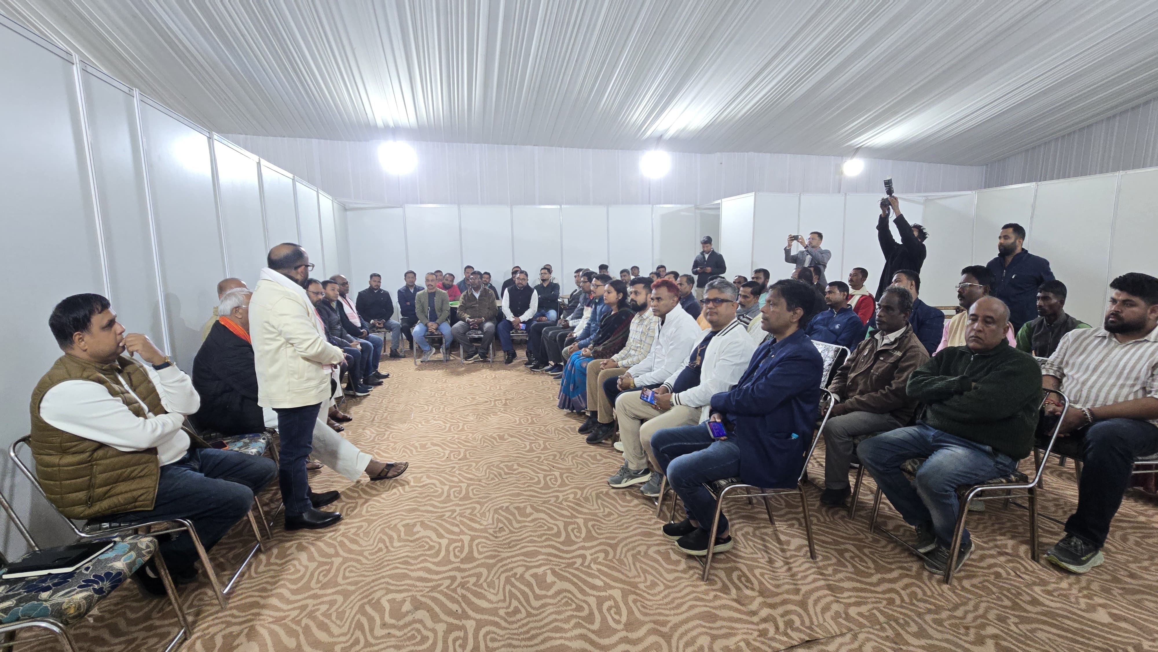 State BJP president Dilip Saikia took stock of the preparations for the PM Rally in Kaliabar