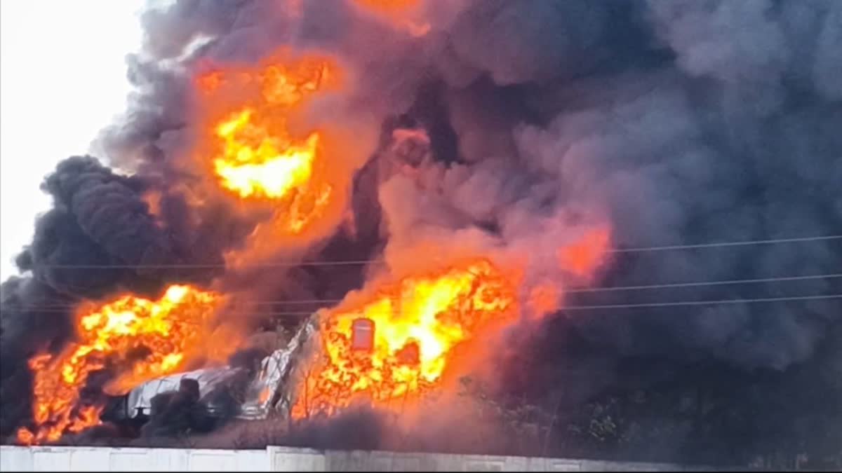 Massive fire in chemical factory