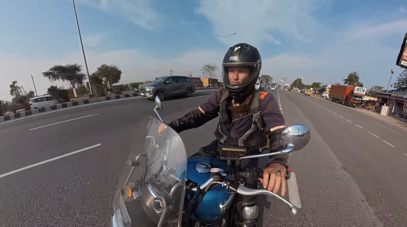 Dutch female biker become fan of India Haryanvi family has welcomed her drawing widespread love on YouTube