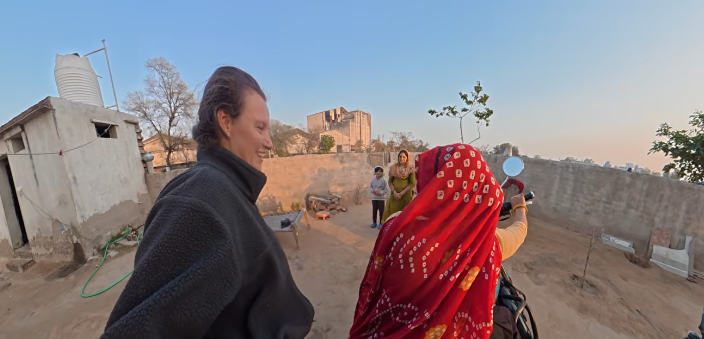 Dutch female biker become fan of India Haryanvi family has welcomed her drawing widespread love on YouTube