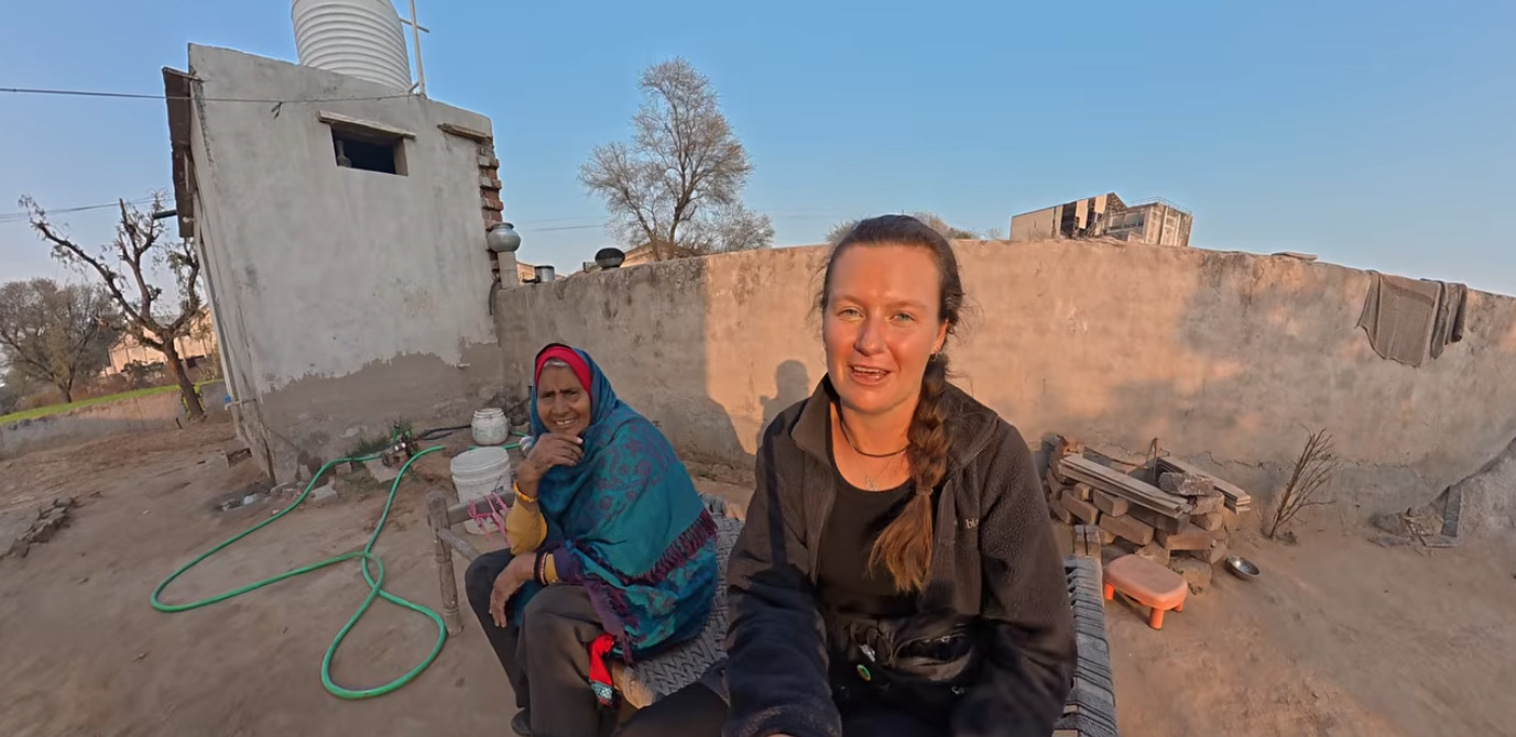 Dutch female biker become fan of India Haryanvi family has welcomed her drawing widespread love on YouTube