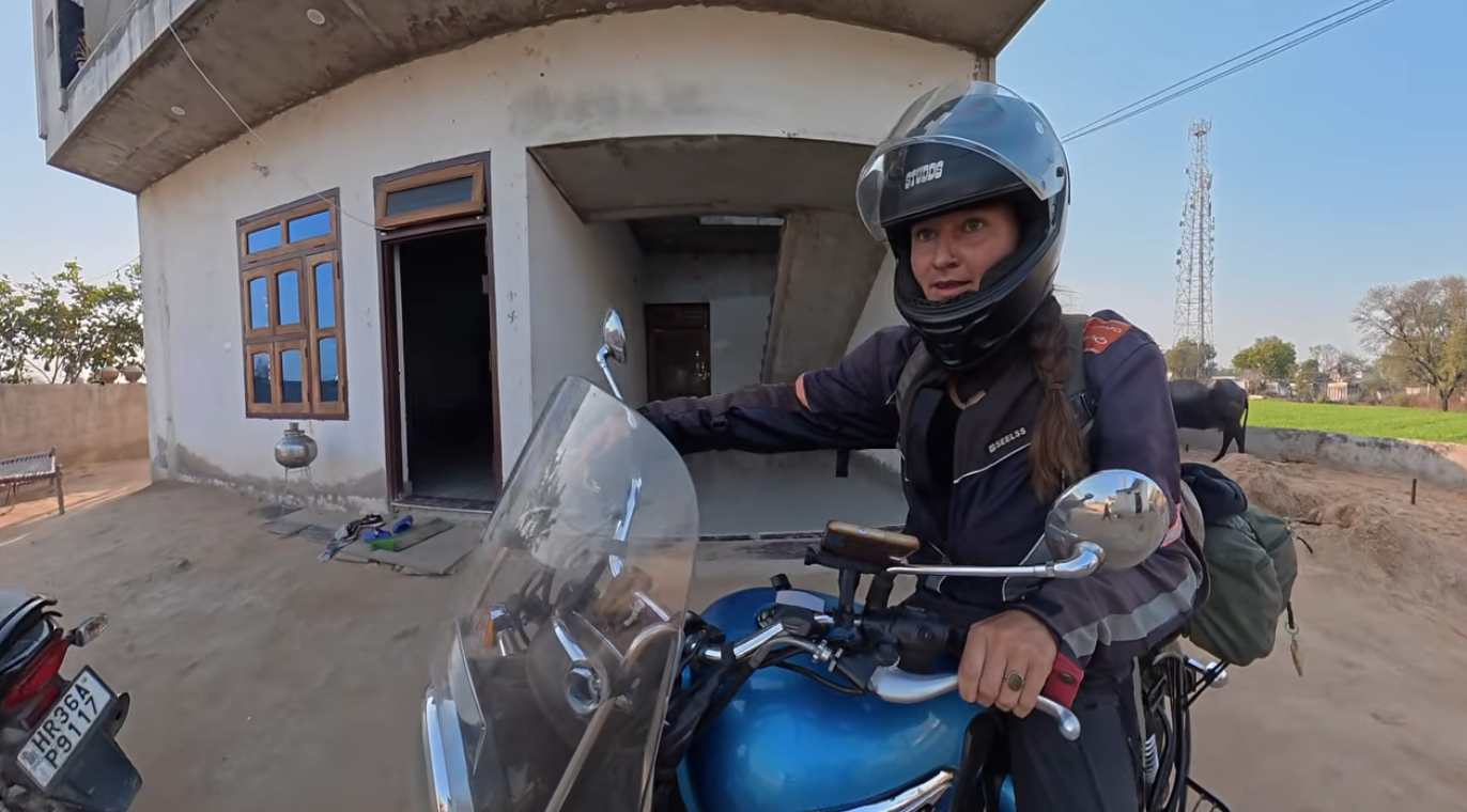 Dutch female biker become fan of India Haryanvi family has welcomed her drawing widespread love on YouTube