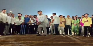 Central Minister Rammohan Naidu Playing Cricket in Srikakulam
