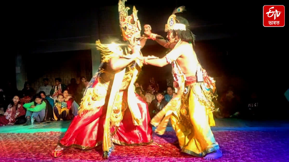 Holi celebration, bhaona performance in Kaliabor on the occasion of Holi