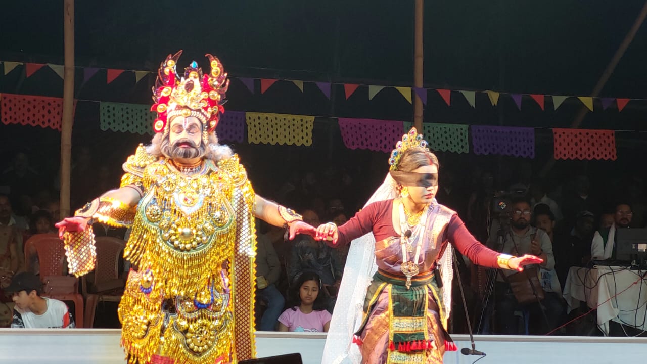Journalist performs bhaona at Shilpagram in Guwahati