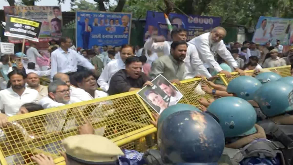 Congress protest against ED