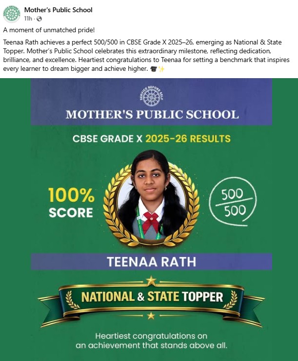 CBSE Results 2026: Odisha Girl Teenaa, Amritsar Boy Mudit Score Perfect 500/500 Marks In Class 10 Exams