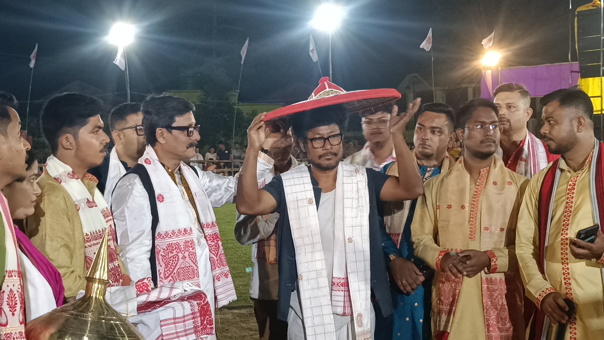 Barpeta Regional Students' Association awarded actor Pabitra Rabha withBarpeta Award