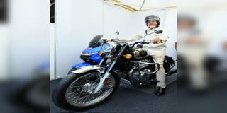 CM Chandrababu Ride Bullet Bike