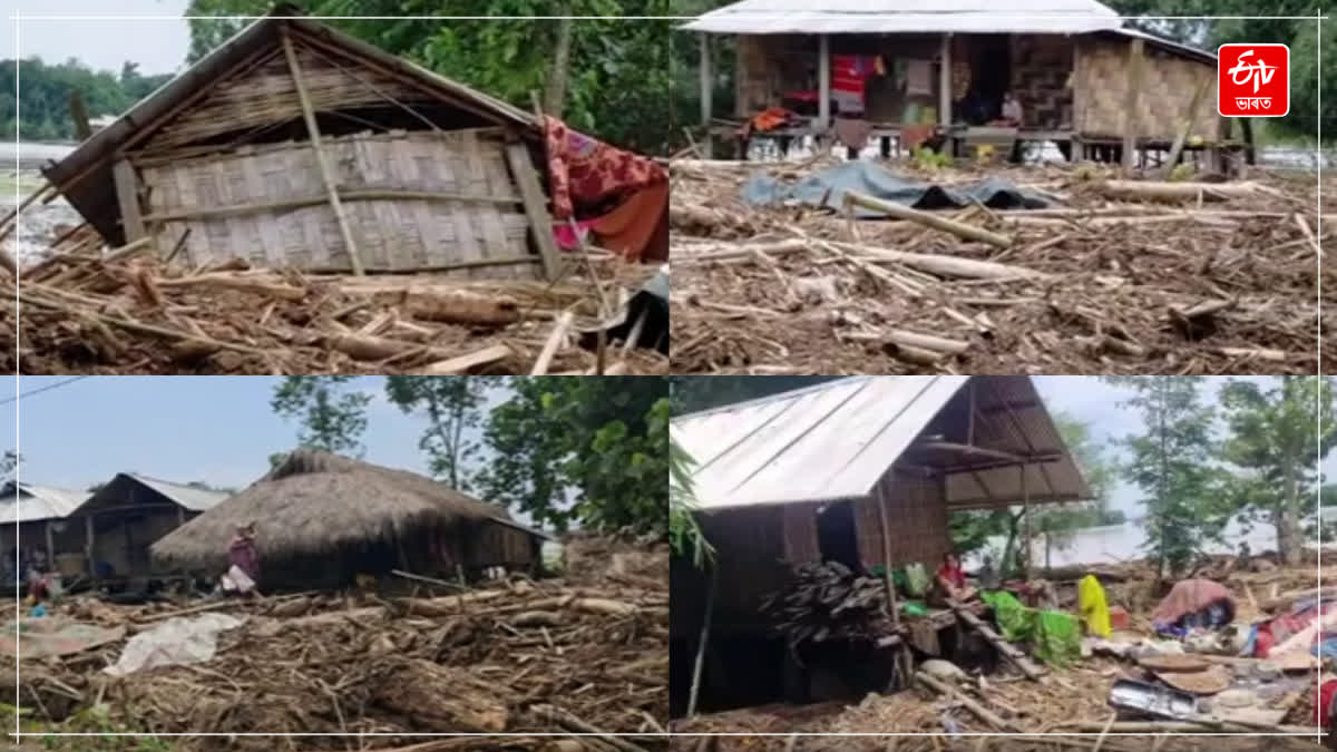 Jonai flood destruction