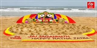 100 Sand Rath at Puri Beach on Jagannath Ratha Jatra