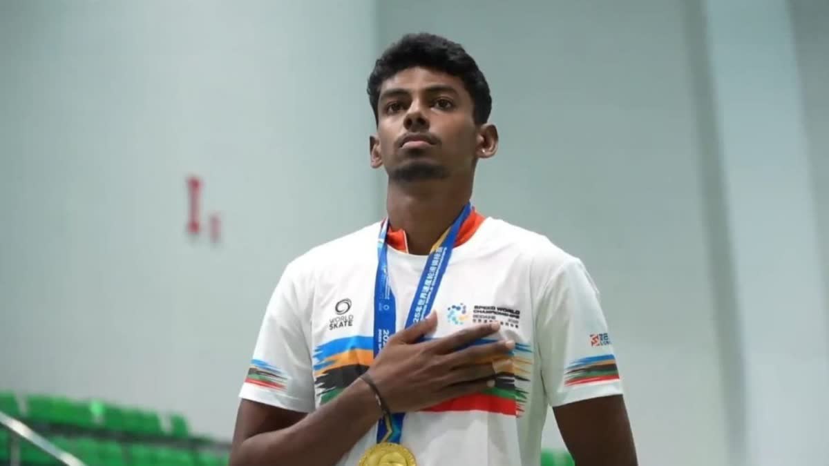 आनंद कुमार वेलकुमार ने स्पीड स्केटिंग विश्व चैंपियनशिप में जीता गोल्ड ...