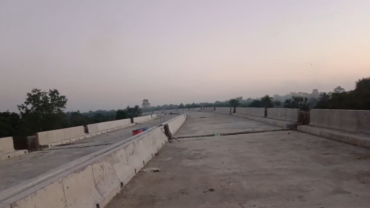 Bridge being constructed over the Kherkatia river in Majuli