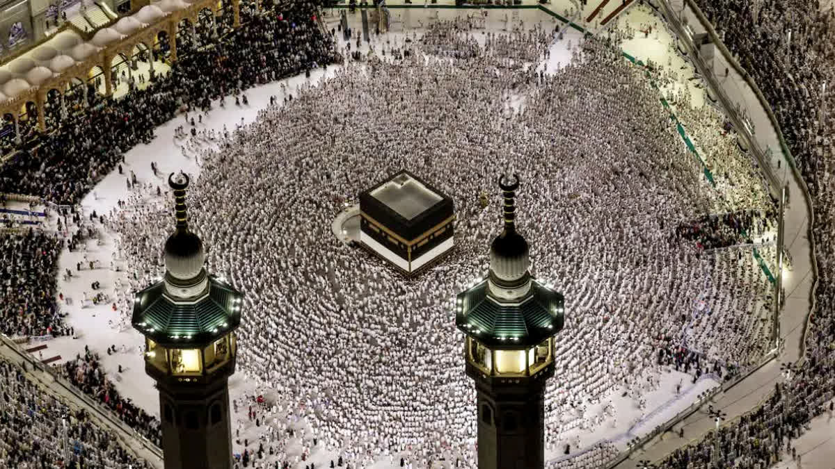 A night-view of the holy Kaaba during Hajj in Mecca