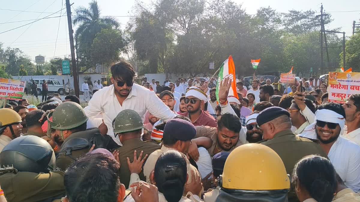 Congress protests in Janjgir Champa