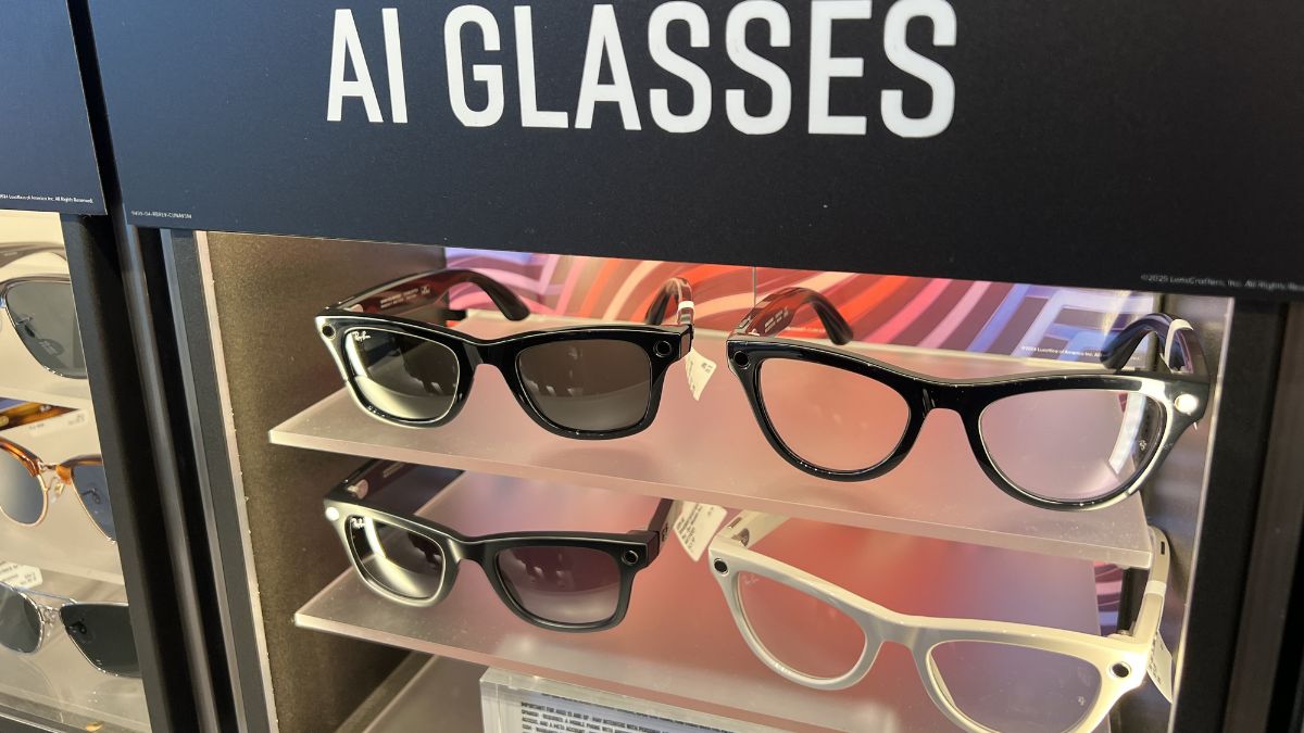 Meta Ray-ban AI glasses are on display in San Francisco, California,