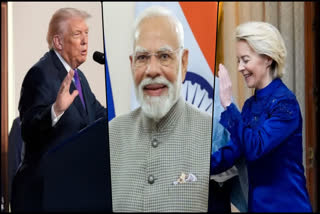 ડોનાલ્ડ ટ્રમ્પ, PM મોદી અને EU નેતા ઉર્સુલા વૉન ડેર લેયેન.