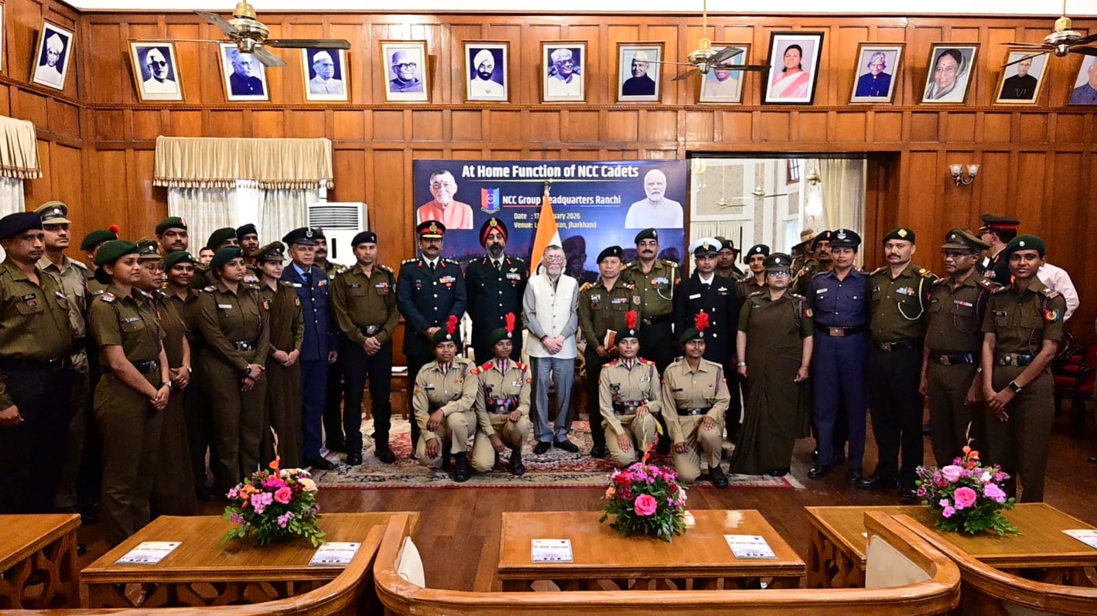 Governor awards NCC cadets and cyclothon participants in Ranchi