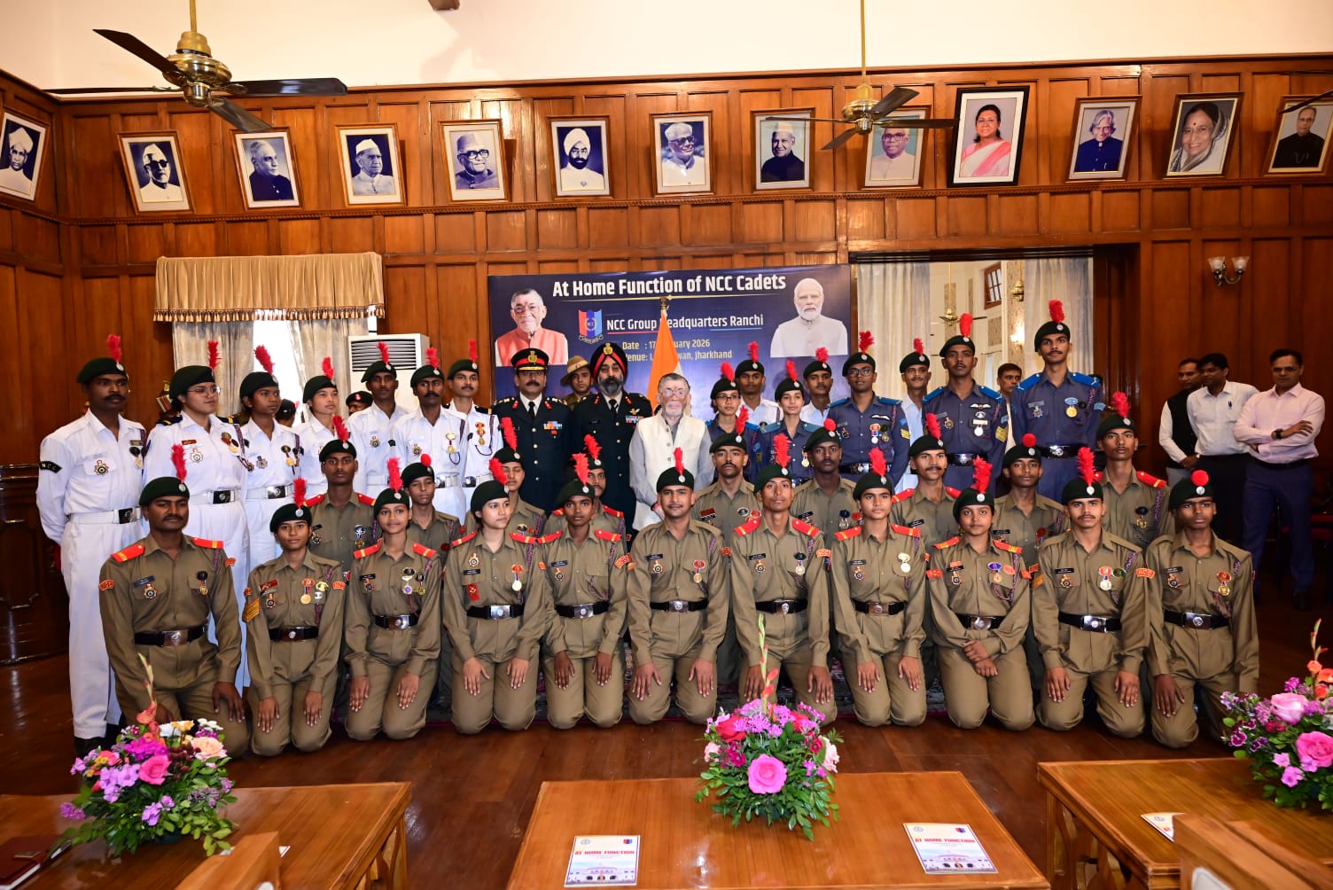 Governor awards NCC cadets and cyclothon participants in Ranchi
