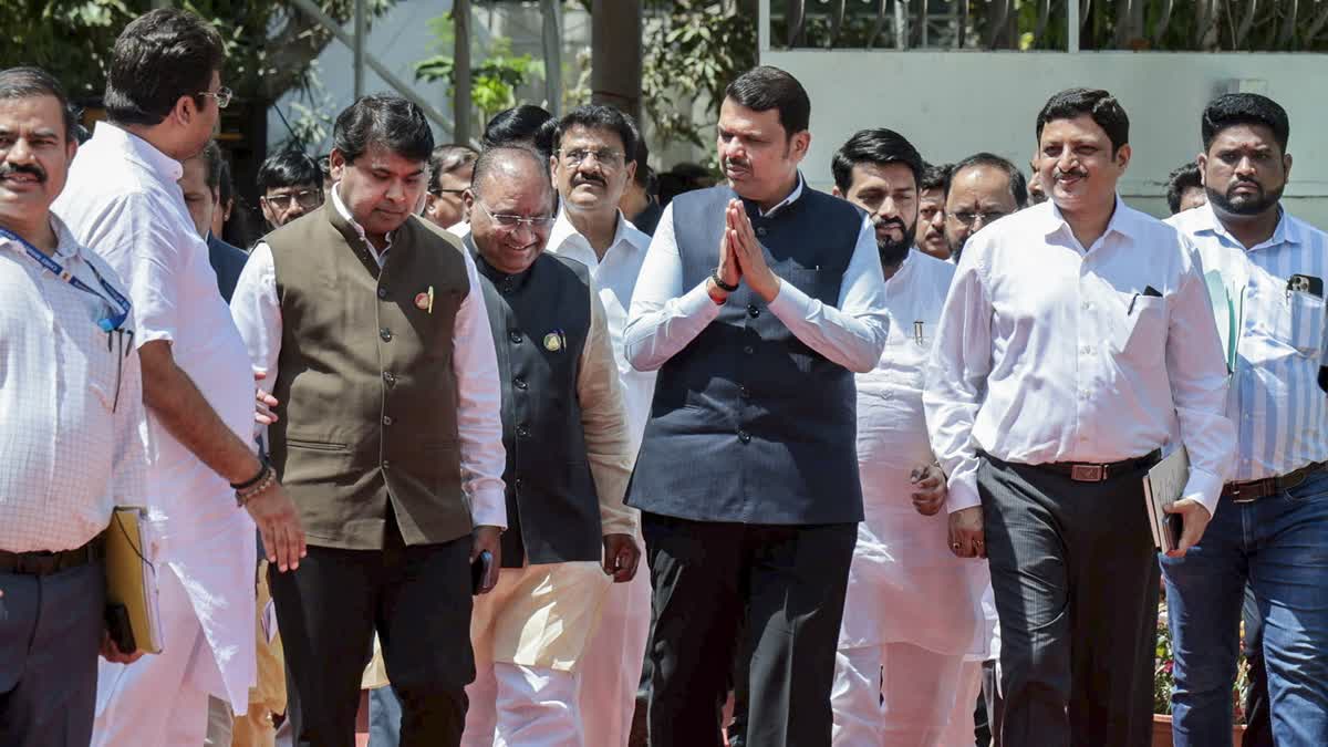 Maharashtra CM Devendra Fadnavis during the state Assembly Budget session, at Vidhan Bhavan in Mumbai, Monday, March 16, 2026.