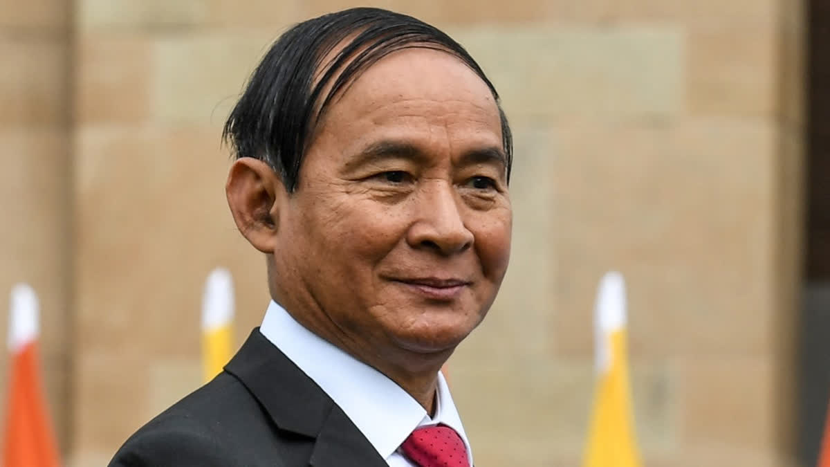 Myanmar's ex-president Win Myint, detained since a 2021 military coup, was on April 17 pardoned of convictions.