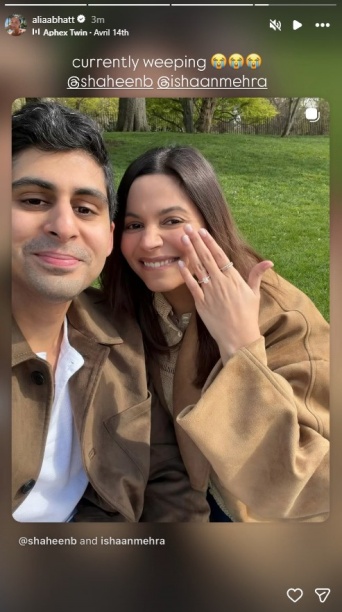 Alia Bhatt reacts to sister Shaheen Bhatt's engagement