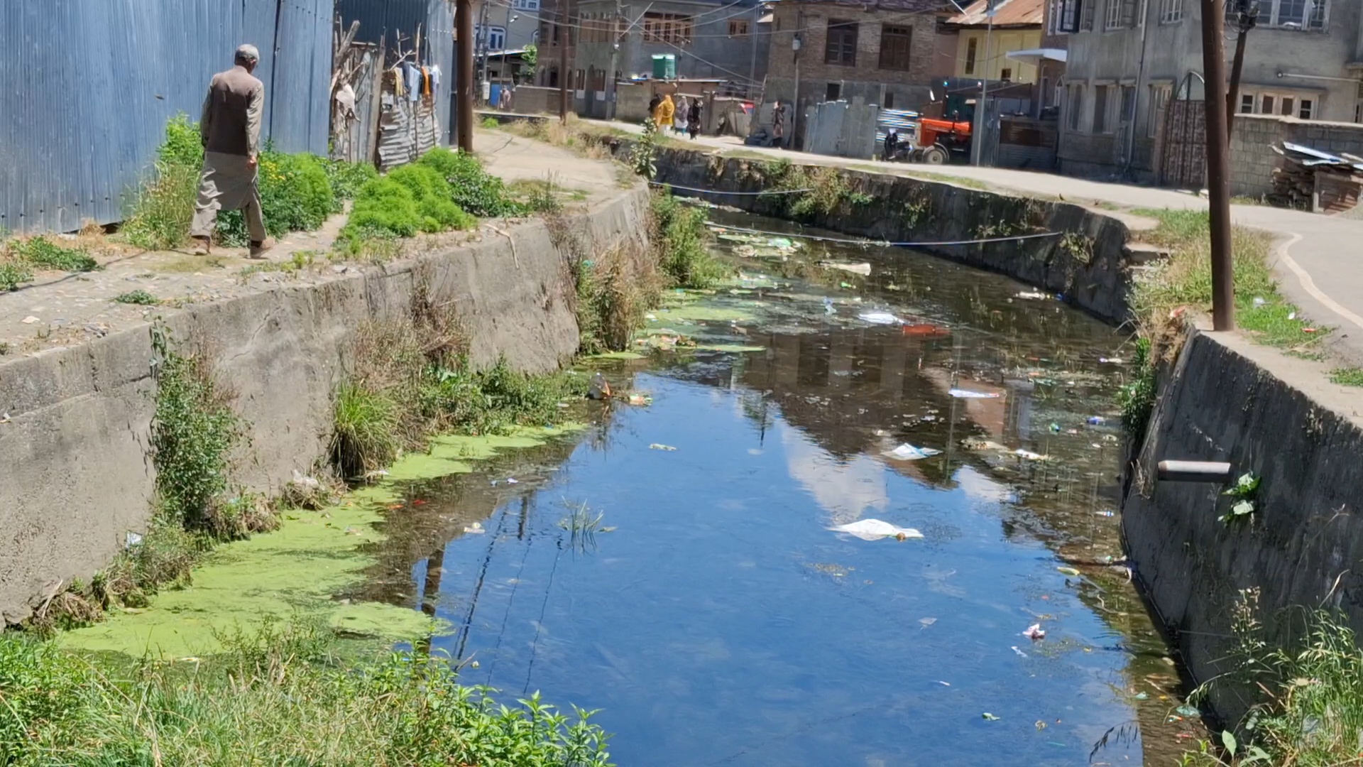 A dried up canal in Kulgam