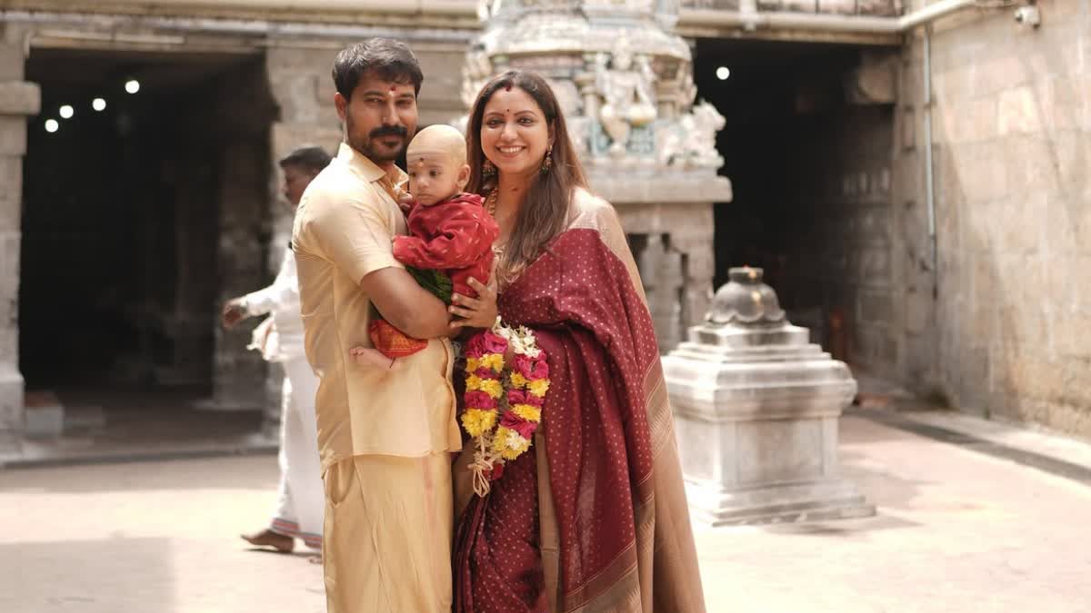 மகன் ராகாவுடன் மாதம்பட்டி ரங்கராஜ், ஜாய் கிரிசில்டா