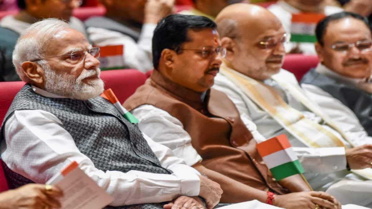 During a meeting of PM Modi, BJP national president Nitin Nabin, Union home minister Amit Shah and other NDA leaders.